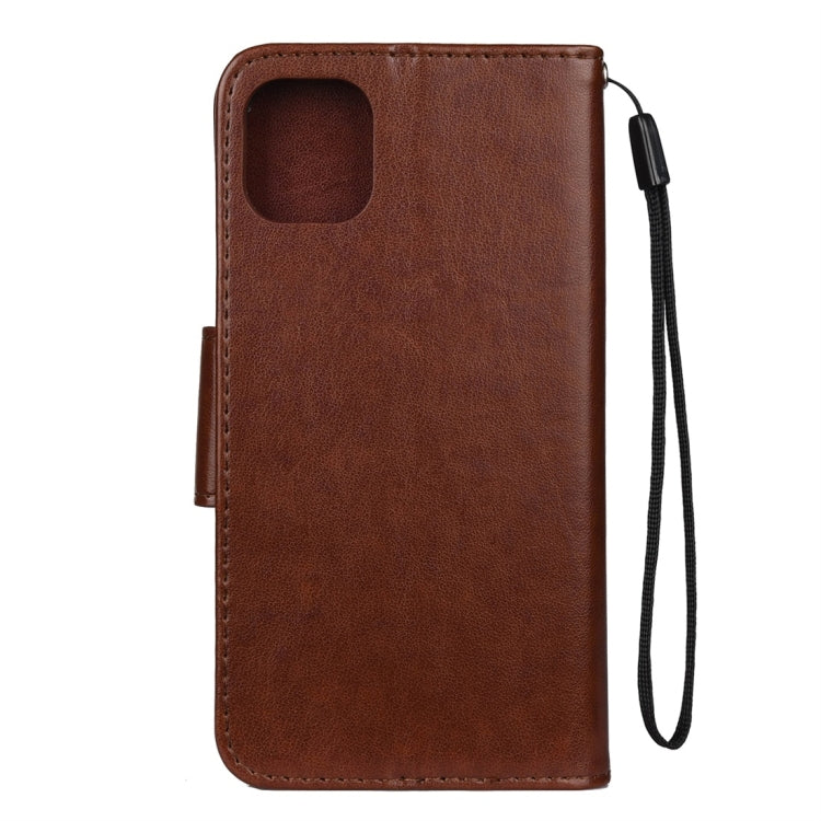 For iPhone 11 Pro Butterfly Flower Pattern Horizontal Flip Leather Case with Holder & Card Slots & Wallet(Brown) by buy2fix