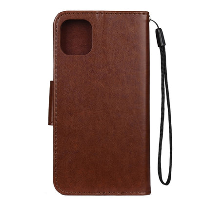 For iPhone 11 Pro Butterfly Flower Pattern Horizontal Flip Leather Case with Holder & Card Slots & Wallet(Brown) by buy2fix