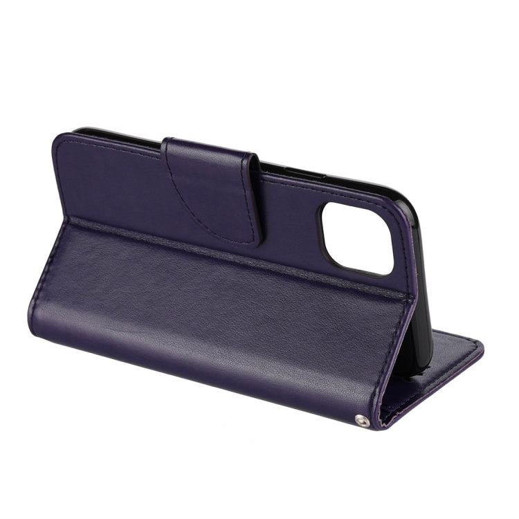 For iPhone 11 Butterfly Flower Pattern Horizontal Flip Leather Case with Holder & Card Slots & Wallet(Deep Purple) by buy2fix