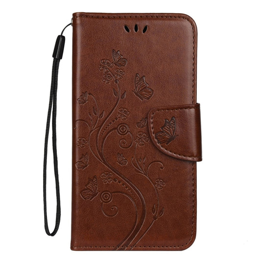 For iPhone 11 Butterfly Flower Pattern Horizontal Flip Leather Case with Holder & Card Slots & Wallet(Brown) by buy2fix