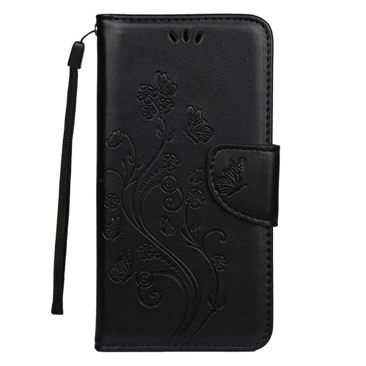 For iPhone 11 Pro Max Butterfly Flower Pattern Horizontal Flip Leather Case with Holder & Card Slots & Wallet(Black) by buy2fix