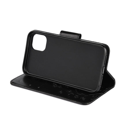 For iPhone 11 Pro Max Butterfly Flower Pattern Horizontal Flip Leather Case with Holder & Card Slots & Wallet(Black) by buy2fix