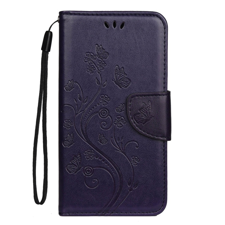 For iPhone 11 Pro Max Butterfly Flower Pattern Horizontal Flip Leather Case with Holder & Card Slots & Wallet(Deep Purple) by buy2fix