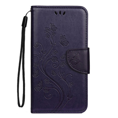 For iPhone 11 Pro Max Butterfly Flower Pattern Horizontal Flip Leather Case with Holder & Card Slots & Wallet(Deep Purple) by buy2fix