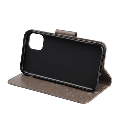 For iPhone 11 Pro Max Butterfly Flower Pattern Horizontal Flip Leather Case with Holder & Card Slots & Wallet(Grey) by buy2fix