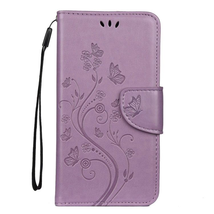 For iPhone 11 Pro Max Butterfly Flower Pattern Horizontal Flip Leather Case with Holder & Card Slots & Wallet(Light Purple) by buy2fix