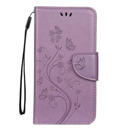 For iPhone 11 Pro Max Butterfly Flower Pattern Horizontal Flip Leather Case with Holder & Card Slots & Wallet(Light Purple) by buy2fix