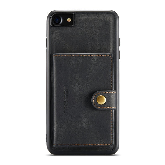 For iPhone SE 2022 / SE 2020 / 8 / 7 JEEHOOD Retro Magnetic Detachable Protective Case with Wallet & Card Slot & Holder(Black) by buy2fix