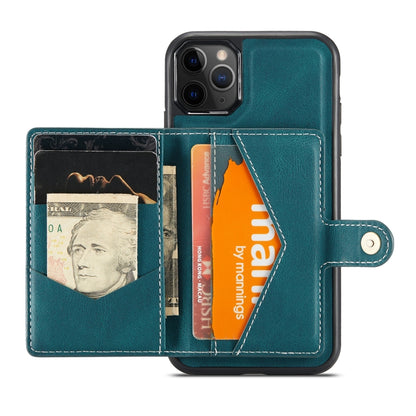 For iPhone 11 Pro JEEHOOD Retro Magnetic Detachable Protective Case with Wallet & Card Slot & Holder (Blue) by buy2fix