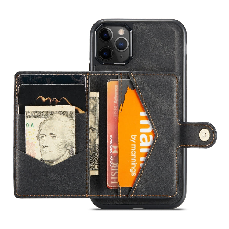 For iPhone 11 Pro Max JEEHOOD Retro Magnetic Detachable Protective Case with Wallet & Card Slot & Holder (Black) by buy2fix