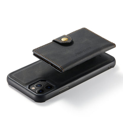 For iPhone 11 Pro Max JEEHOOD Retro Magnetic Detachable Protective Case with Wallet & Card Slot & Holder (Black) by buy2fix