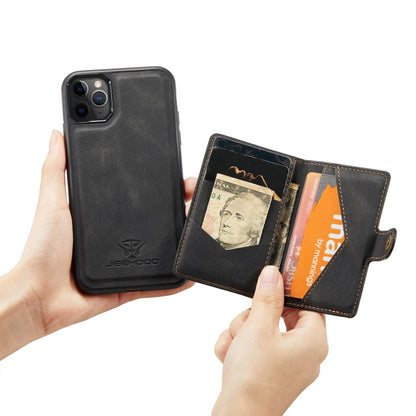For iPhone 11 Pro Max JEEHOOD Retro Magnetic Detachable Protective Case with Wallet & Card Slot & Holder (Black) by buy2fix