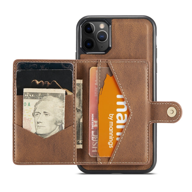 For iPhone 11 Pro Max JEEHOOD Retro Magnetic Detachable Protective Case with Wallet & Card Slot & Holder (Brown) by buy2fix