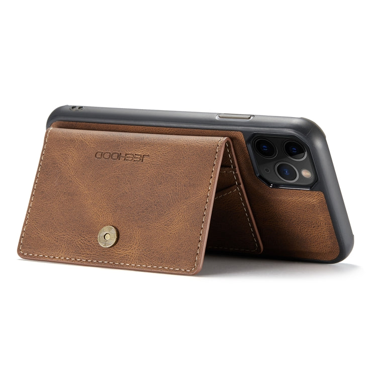 For iPhone 11 Pro Max JEEHOOD Retro Magnetic Detachable Protective Case with Wallet & Card Slot & Holder (Brown) by buy2fix