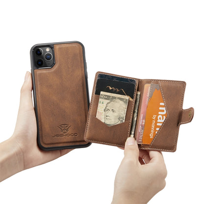 For iPhone 11 Pro Max JEEHOOD Retro Magnetic Detachable Protective Case with Wallet & Card Slot & Holder (Brown) by buy2fix