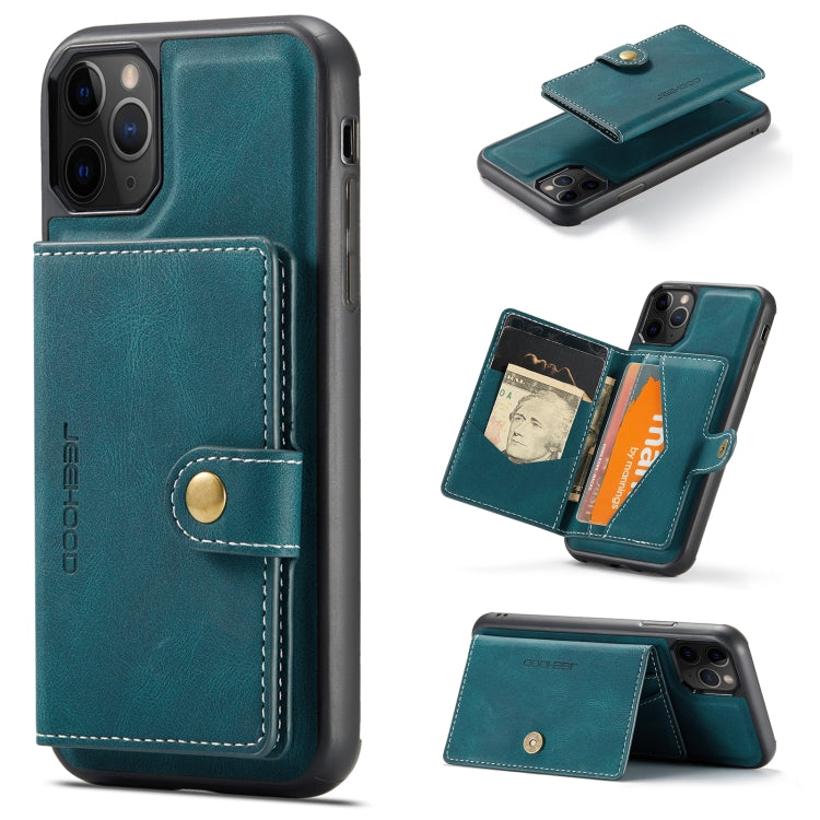 For iPhone 11 Pro Max JEEHOOD Retro Magnetic Detachable Protective Case with Wallet & Card Slot & Holder (Blue) by buy2fix
