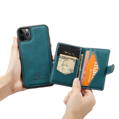For iPhone 11 Pro Max JEEHOOD Retro Magnetic Detachable Protective Case with Wallet & Card Slot & Holder (Blue) by buy2fix