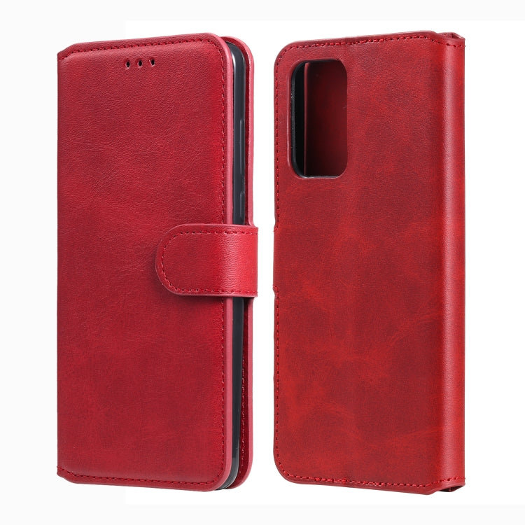 For Samsung Galaxy A52 5G Classic Calf Texture PU + TPU Horizontal Flip Leather Case, with Holder & Card Slots & Wallet(Red) by buy2fix