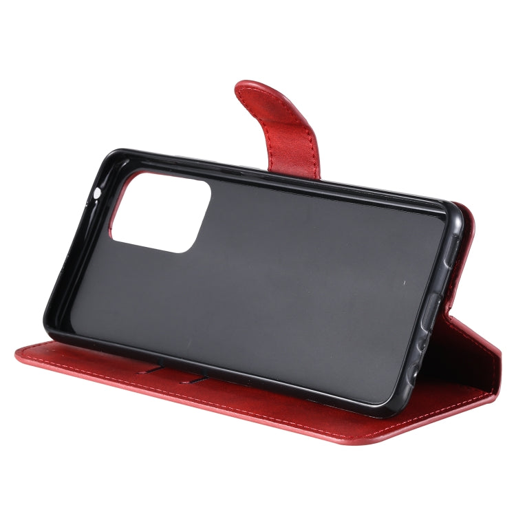 For Samsung Galaxy A52 5G Classic Calf Texture PU + TPU Horizontal Flip Leather Case, with Holder & Card Slots & Wallet(Red) by buy2fix