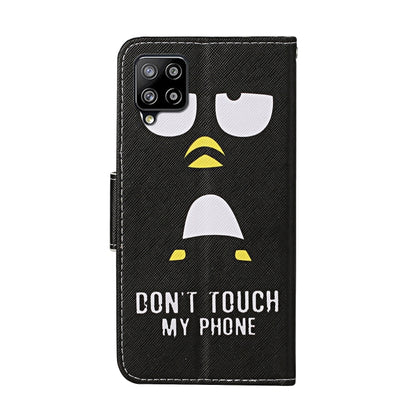 For Samsung Galaxy A12 Colored Drawing Pattern Horizontal Flip Leather Case with Holder & Card Slots & Wallet & Lanyard(Penguin) by buy2fix