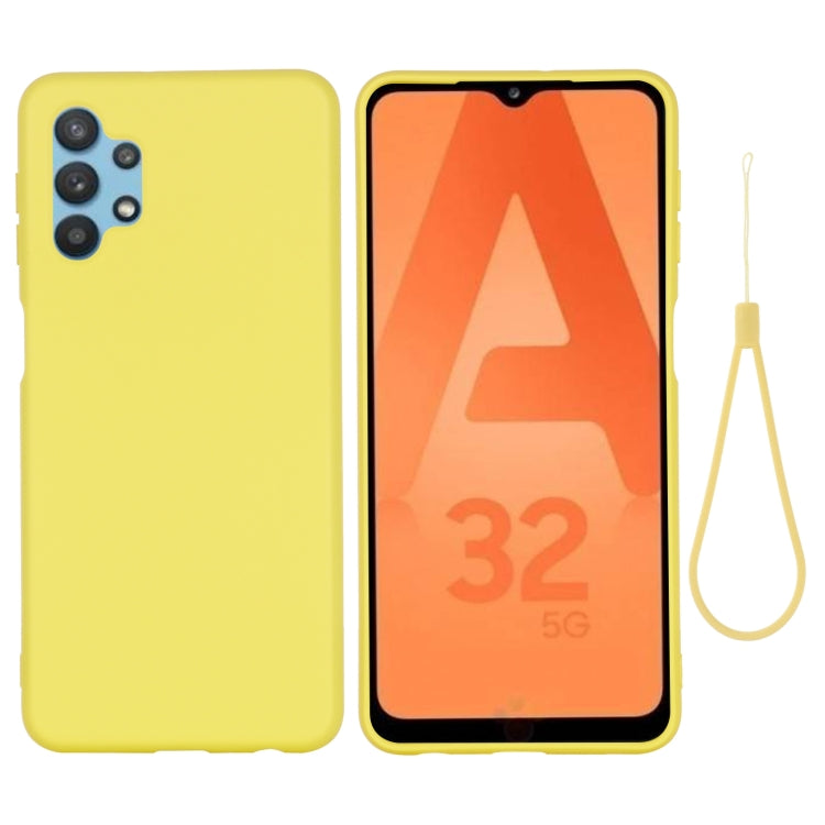 For Samsung Galaxy A32 5G Pure Color Liquid Silicone Shockproof Full Coverage Case(Yellow) by buy2fix