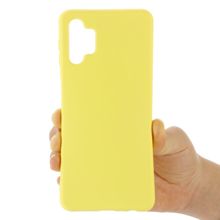 For Samsung Galaxy A32 5G Pure Color Liquid Silicone Shockproof Full Coverage Case(Yellow) by buy2fix