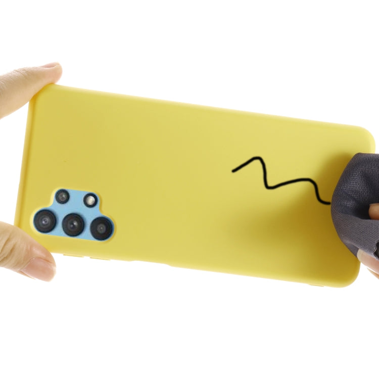 For Samsung Galaxy A32 5G Pure Color Liquid Silicone Shockproof Full Coverage Case(Yellow) by buy2fix