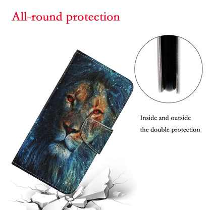 For Samsung Galaxy A12 Coloured Drawing Pattern Horizontal Flip PU Leather Case with Holder & Card Slots & Wallet & Lanyard(Lion) by buy2fix