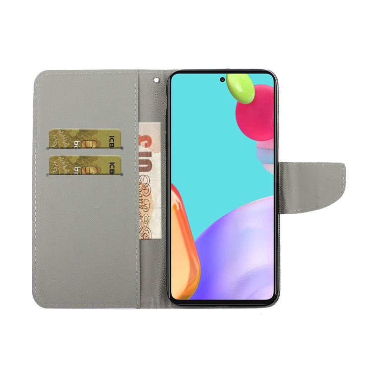 For Samsung Galaxy A52 5G / 4G Coloured Drawing Pattern Horizontal Flip PU Leather Case with Holder & Card Slots & Wallet & Lanyard(Cute Rabbit) by buy2fix