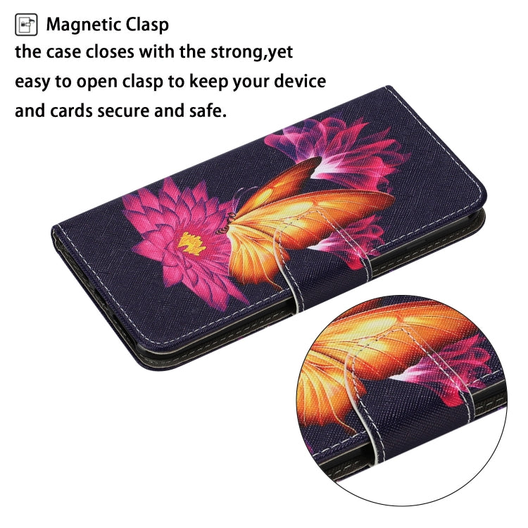 For Samsung Galaxy A72 5G / 4G Coloured Drawing Pattern Horizontal Flip PU Leather Case with Holder & Card Slots & Wallet & Lanyard(Big Golden Butterfly) by buy2fix