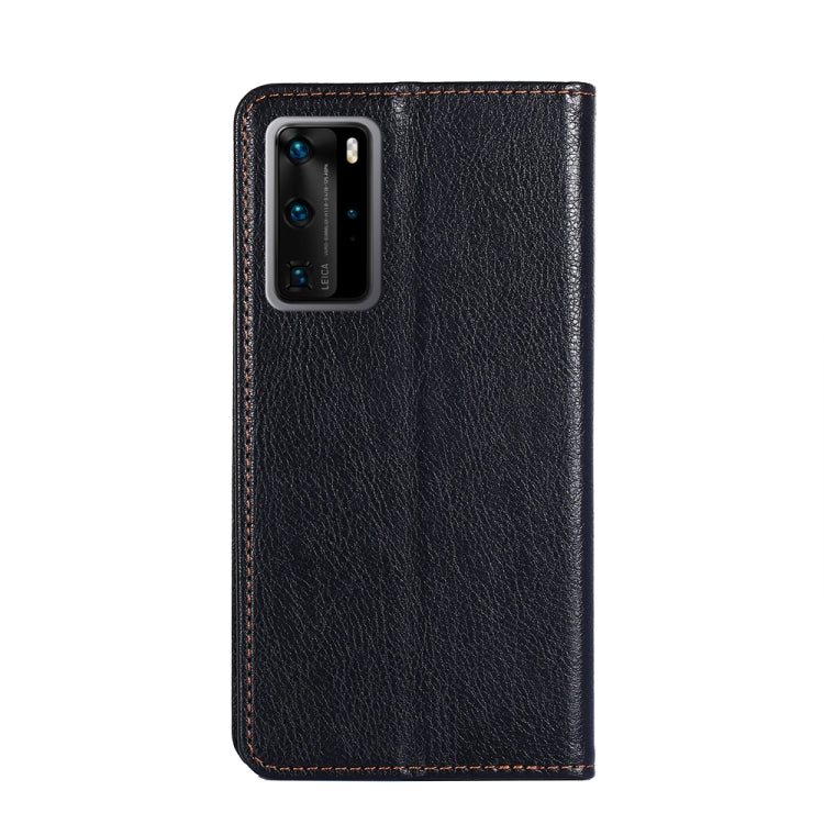 For Huawei P40 Pro PU + TPU Gloss Oil Solid Color Magnetic Horizontal Flip Leather Case with Holder & Card Slot & Wallet(Black) by buy2fix