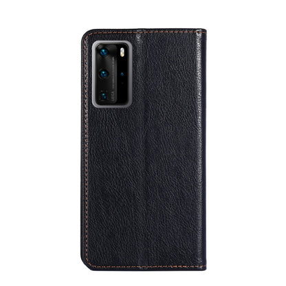 For Huawei P40 Pro PU + TPU Gloss Oil Solid Color Magnetic Horizontal Flip Leather Case with Holder & Card Slot & Wallet(Black) by buy2fix