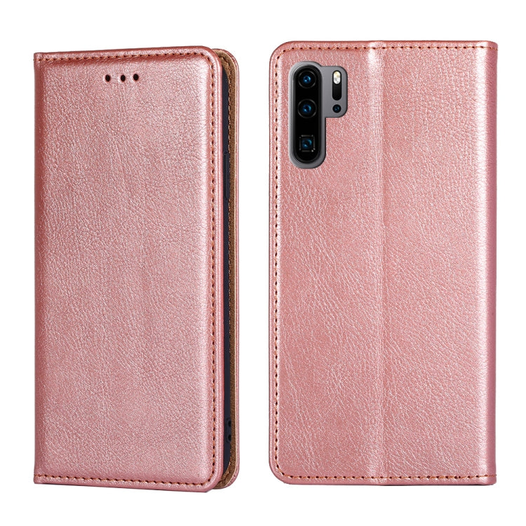 For Huawei P30 Pro PU + TPU Gloss Oil Solid Color Magnetic Horizontal Flip Leather Case with Holder & Card Slot & Wallet(Rose Gold) by buy2fix
