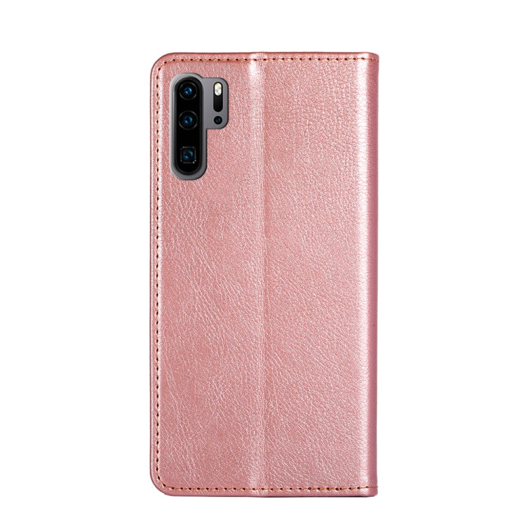 For Huawei P30 Pro PU + TPU Gloss Oil Solid Color Magnetic Horizontal Flip Leather Case with Holder & Card Slot & Wallet(Rose Gold) by buy2fix