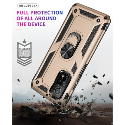 For Xiaomi Mi 10T Pro 5G Shockproof TPU + PC Protective Case with 360 Degree Rotating Holder(Gold) by buy2fix