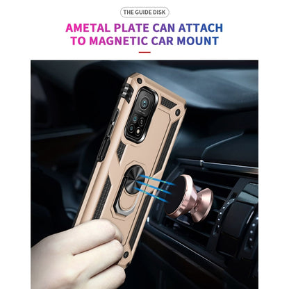 For Xiaomi Mi 10T Pro 5G Shockproof TPU + PC Protective Case with 360 Degree Rotating Holder(Gold) by buy2fix