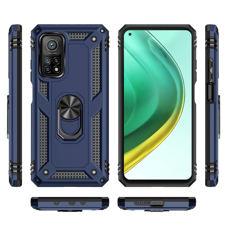 For Xiaomi Mi 10T Pro 5G Shockproof TPU + PC Protective Case with 360 Degree Rotating Holder(Blue) by buy2fix