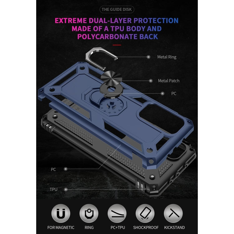 For Xiaomi Mi 10T Pro 5G Shockproof TPU + PC Protective Case with 360 Degree Rotating Holder(Blue) by buy2fix