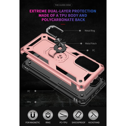 For Xiaomi Mi 10T Pro 5G Shockproof TPU + PC Protective Case with 360 Degree Rotating Holder(Rose Gold) by buy2fix