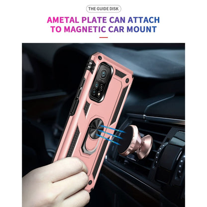 For Xiaomi Mi 10T Pro 5G Shockproof TPU + PC Protective Case with 360 Degree Rotating Holder(Rose Gold) by buy2fix