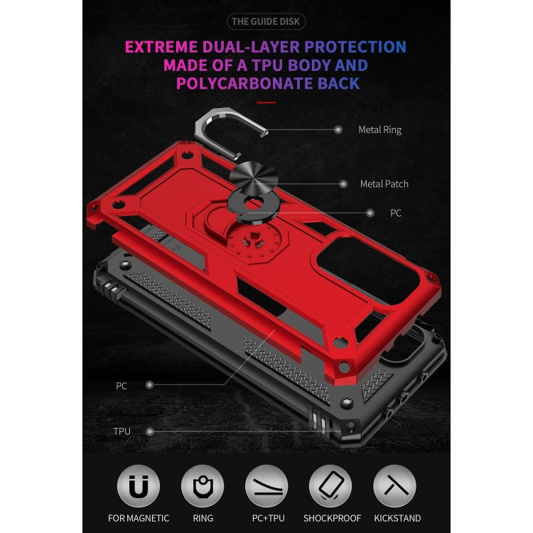 For Xiaomi Mi 10T Pro 5G Shockproof TPU + PC Protective Case with 360 Degree Rotating Holder(Red) by buy2fix