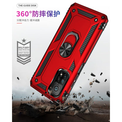 For Xiaomi Mi 10T Pro 5G Shockproof TPU + PC Protective Case with 360 Degree Rotating Holder(Red) by buy2fix