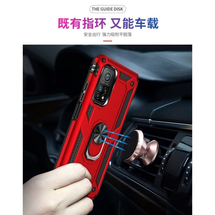 For Xiaomi Mi 10T Pro 5G Shockproof TPU + PC Protective Case with 360 Degree Rotating Holder(Red) by buy2fix