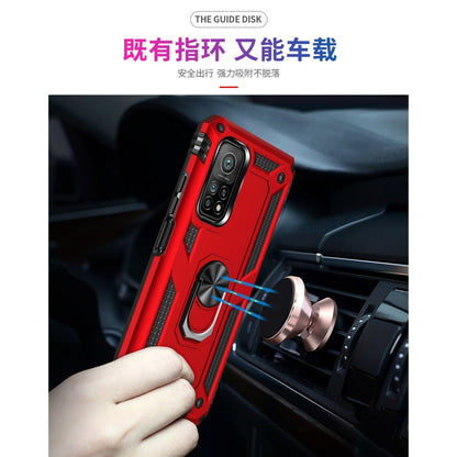 For Xiaomi Mi 10T Pro 5G Shockproof TPU + PC Protective Case with 360 Degree Rotating Holder(Red) by buy2fix