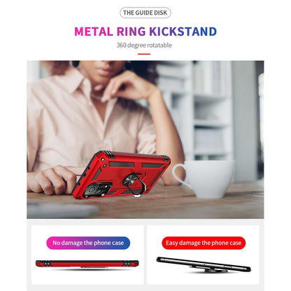 For Xiaomi Mi 10T Pro 5G Shockproof TPU + PC Protective Case with 360 Degree Rotating Holder(Red) by buy2fix