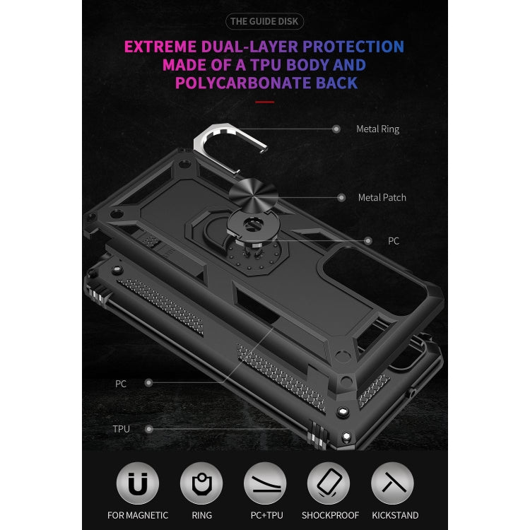 For Huawei P Smart 2021 Shockproof TPU + PC Protective Case with 360 Degree Rotating Holder(Black) by buy2fix