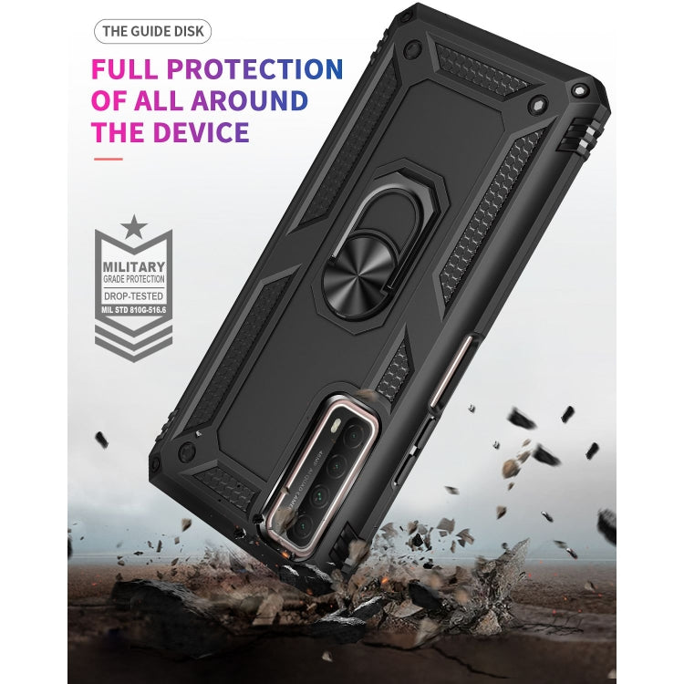 For Huawei P Smart 2021 Shockproof TPU + PC Protective Case with 360 Degree Rotating Holder(Black) by buy2fix
