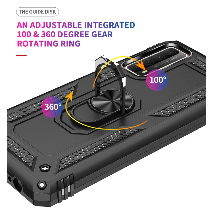 For Huawei P Smart 2021 Shockproof TPU + PC Protective Case with 360 Degree Rotating Holder(Black) by buy2fix