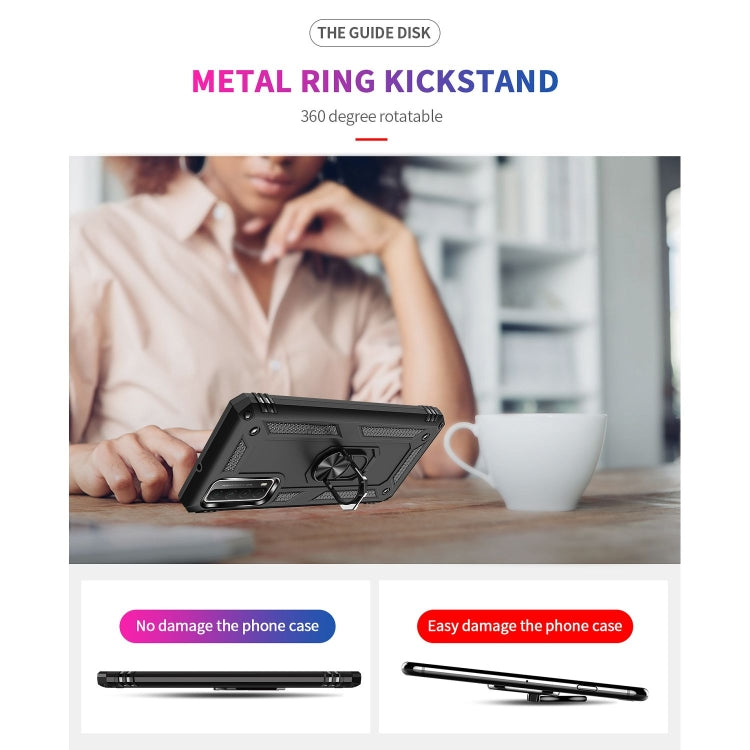 For Huawei P Smart 2021 Shockproof TPU + PC Protective Case with 360 Degree Rotating Holder(Black) by buy2fix