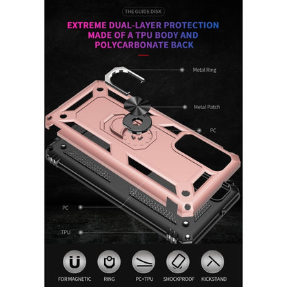 For Huawei P Smart 2021 Shockproof TPU + PC Protective Case with 360 Degree Rotating Holder(Rose Gold) by buy2fix
